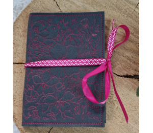 ADVENTSKALENDER 7. Dezember - Stickdatei ITH - Buchhülle A6 Kirschblüten Vögelchen